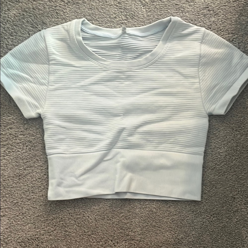 Aerie White Fitted Crop T-Shirt